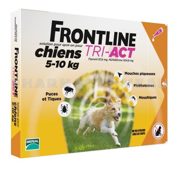 FRONTLINE TRI-ACT Chiens S : 5-10 kg 3 Pipettes