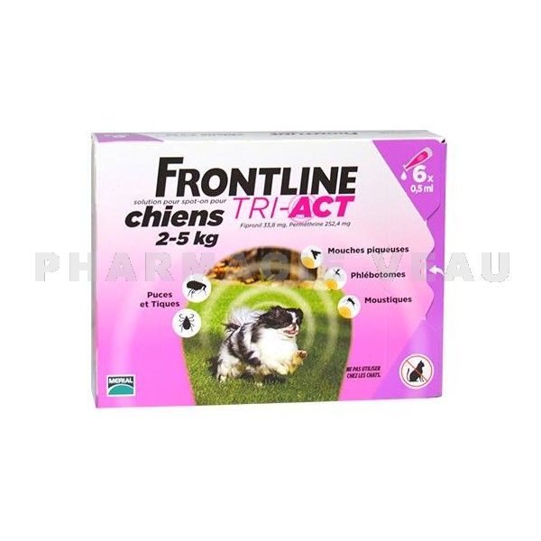FRONTLINE TRI-ACT Chiens XS 2-5 kg 6 Pipettes
