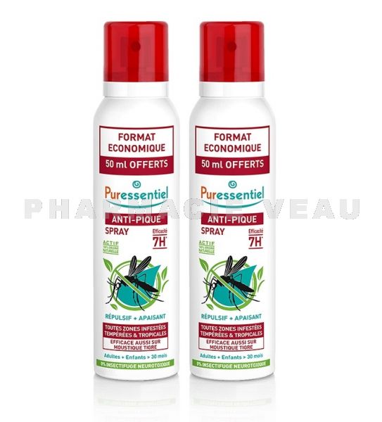 PURESSENTIEL ANTI-PIQUE Spray Repulsif & Apaisant Spray 200 ml - LOT DE 2
