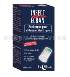 INSECT ECRAN Recharges Diffuseur Electrique Anti-Moustiques
