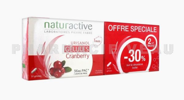 URISANOL Cranberry (Lot de 2 x 30 gélules) PROMO Naturactive