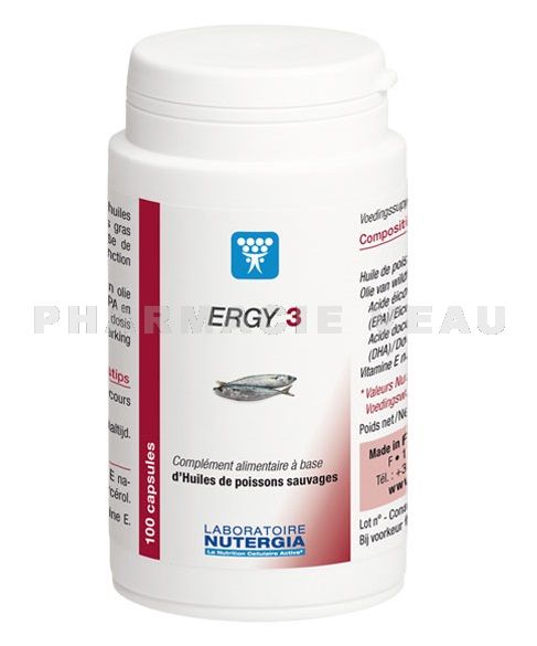 ERGY 3 Omégas 3 (60 capsules) Nutergia