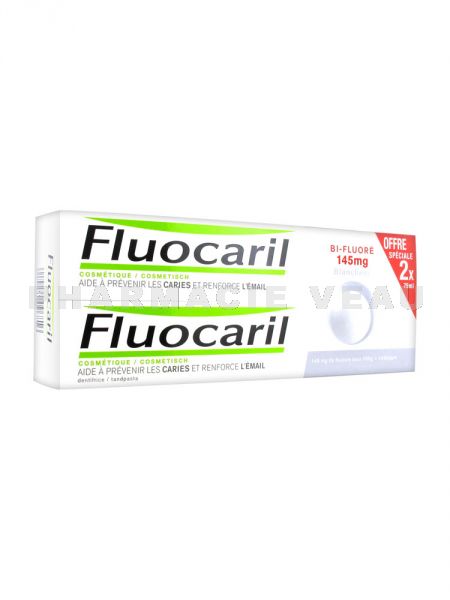 FLUOCARIL Bi-fluoré 145mg Blancheur LOT de 2 tubes de 75 ml - PROMO