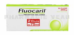 FLUOCARIL Bi-fluoré 250 mg Pâte Dentifrice Menthe LOT 2 tubes 75 ml