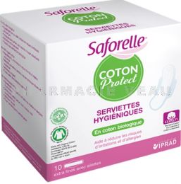 SAFORELLE Coton BIO Protection JOUR 10 Serviettes Hygiéniques