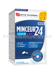 MINCEUR 24 MEN : Jour-Nuit Perte de poids lot 2 x 28 comprimes PROMO Forte Pharma