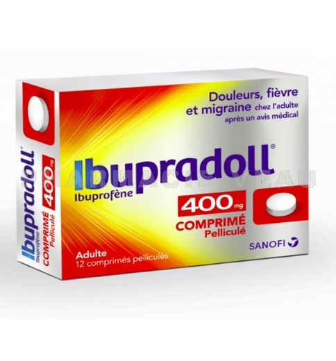 IBUPRADOLL (ibuprofène) 400mg boîte de 12 cp pelliculés