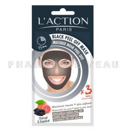 ACTION PARIS Masque Noir Peel Off au Charbon 3 Sachets
