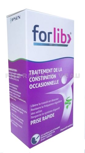 FORLIB - Macrogol 4000 Constipation Adulte Et Enfant - Goût Framboise - 12 sachets 10g