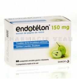 ENDOTELON 150 mg 60 cp Extrait de pépin de raisin - Insuffisance veinolymphatique
