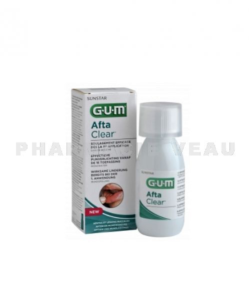 GUM AFTACLEAR Bain bouche Aphtes & lésions buccales (120ml)