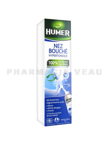 HUMER Spray nasal Nez Bouché Eau de Mer Hypertoniq