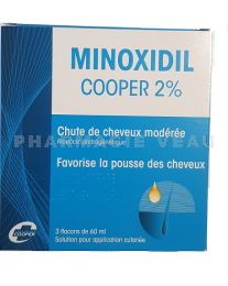 MINOXIDIL 2% COOPER Coffret 3 flacons Chute des cheveux Alopécie