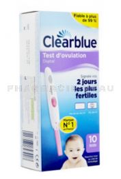 CLEARBLUE DIGITAL Test d'ovulation 10 Tests / 2 jrs fertiles