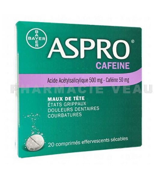aspro-cafeine-maux de tete-comprimes effervescents