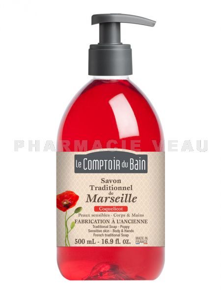 LE COMPTOIR DU BAIN Savon liquide de Marseille Coquelicot  500ml
