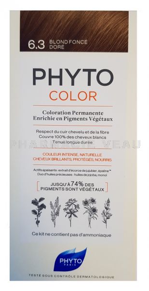 PHYTOCOLOR 6.3 Coloration Permanente BLOND FONCE DORE