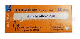 LORATADINE 10 mg Rhinite allergique 7 comprimés Biogaran