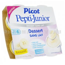 PICOT Pepti Junior Dessert sans Lait BANANE 4 pots