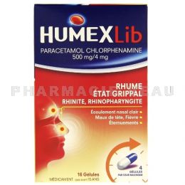 HUMEX LIB Rhume Etat grippal rhinite rhinopharyngite 16 gélules