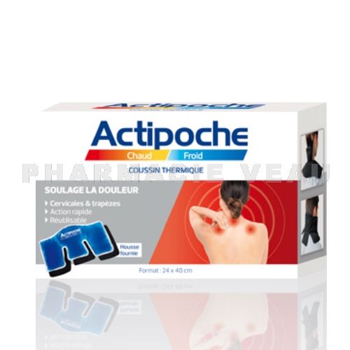 ACTIPOCHE Coussin Thermique Chaud Froid Cervicales et Trapèzes (24x40cm)