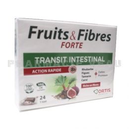 ORTIS FRUITS ET FIBRES FORTE Transit Intestinal Action rapide 24 cubes