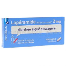 LOPERAMIDE 2mg Diarrhées aiguës passagères 12 gélules Biogaran