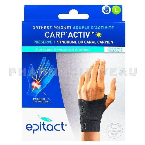 EPITACT Orthèse Souple Carp'Activ Poignet (Canal carpien) (Droit L)