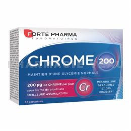 CHROME 200 Maintien d'une Glycémie normale 30 comprimés Forte Pharma
