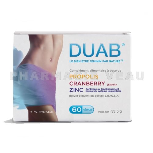 DUAB Confort urinaire Cystite (60 gélules) Propolis, Cranberry et Zinc