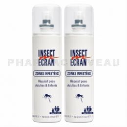 INSECT ECRAN Répulsif Peau Anti Moustiques Zones Infestées lot 2 sprays x 100 ml PROMO