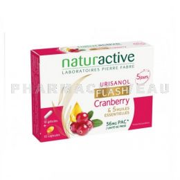 URISANOL FLASH Cranberry HE Confort urinaire 10 gélules + 10 capsules Naturactive