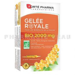 Gelée Royale BIO 2000 mg 20 ampoules Forte Pharma