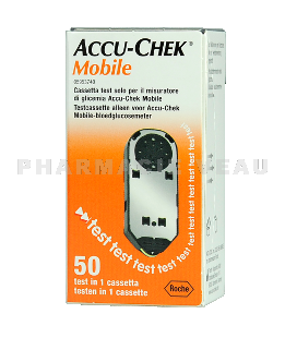 ACCU CHEK MOBILE Cassettes Mesure Glycémie (2 cassettes=100 glycémies) Accuchek