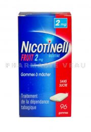 NICOTINELL 2 mg FRUIT boite de 96 gommes