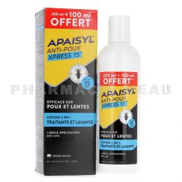 APAISYL XPRESS 15' Lotion anti poux et lentes 200 ml + 100 ml OFFERT PROMO WEB