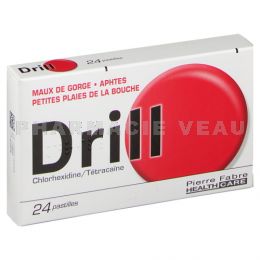 DRILL Pastilles Maux de Gorge & Aphtes 24 pastilles ROUGE