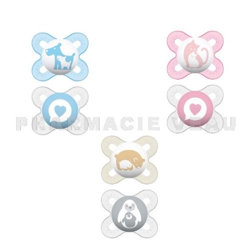 Lot de 2 sucettes naissance 0-2 mois coloris aléatoires de Mam sur