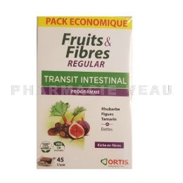 ORTIS FRUITS ET FIBRES REGULAR Transit intestinal 45 cubes