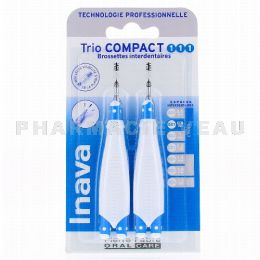 INAVA 6 Brossettes interdentaires Trio Compact 0.8mm ISO1 BLEU