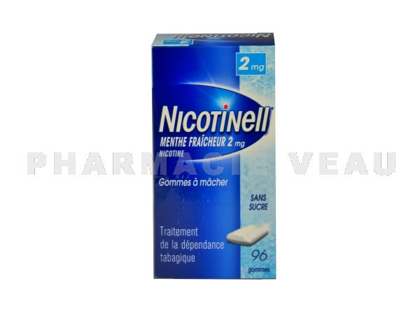 NICOTINELL 2 mg MENTHE FRAICHEUR Sans Sucre Boite de 96 gommes