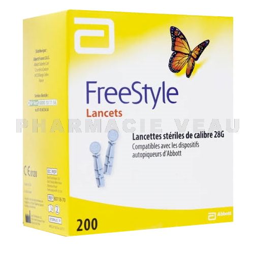 FREESTYLE 200 Lancettes stériles 28G Contrôle glycémie (Abbott Diabétologie)
