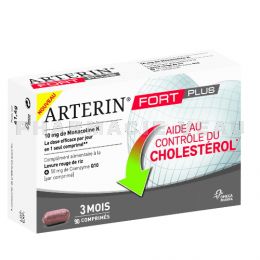 ARTERIN FORT PLUS Levure Rouge de Riz Contrôle Cholestérol 90 comprimés