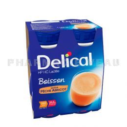 DELICAL Boisson Lactée PECHE ABRICOT 4 x 200ml