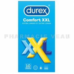 Durex COMFORT XXL Grande Taille 10 préservatifs