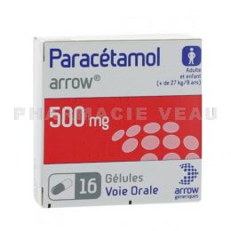 PARACETAMOL 500 mg Arrow 16 gélules