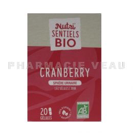 NUTRISANTE Nutrisentiels Cranberry 20 gélules BIO