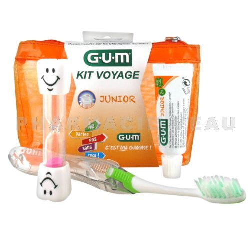 GUM Kit de Voyage JUNIOR Brossage des dents enfants