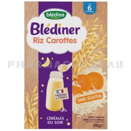 BLEDINA Céréales Riz Carottes +6 mois 210g