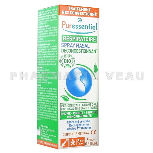 PURESSENTIEL RESPIRATOIRE Spray nasal décongestionnant (15ml)